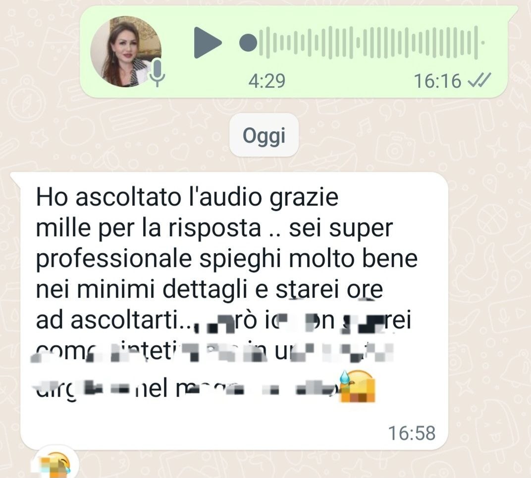 Messaggio di una paziente